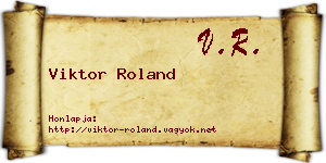Viktor Roland névjegykártya